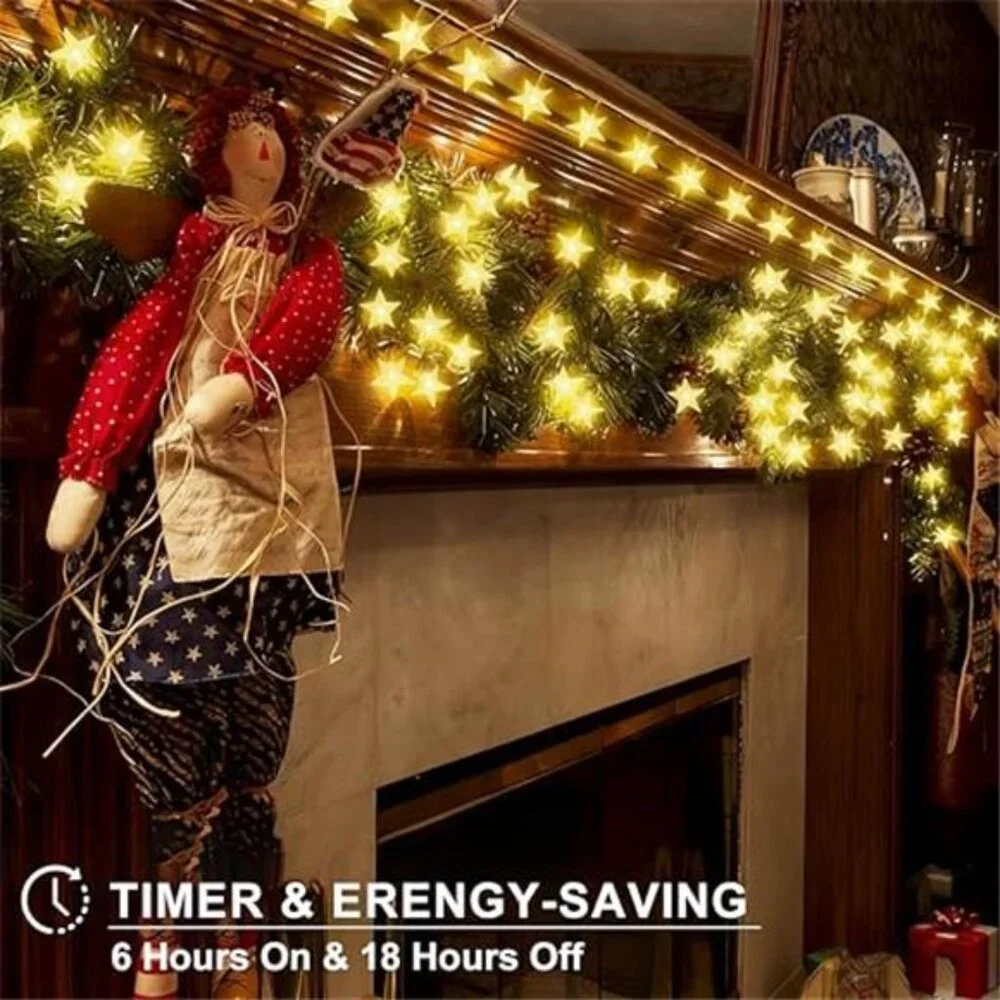 Star String Lights Battery Operated Fairy Lights LED 13ft Bedroom Party Decor